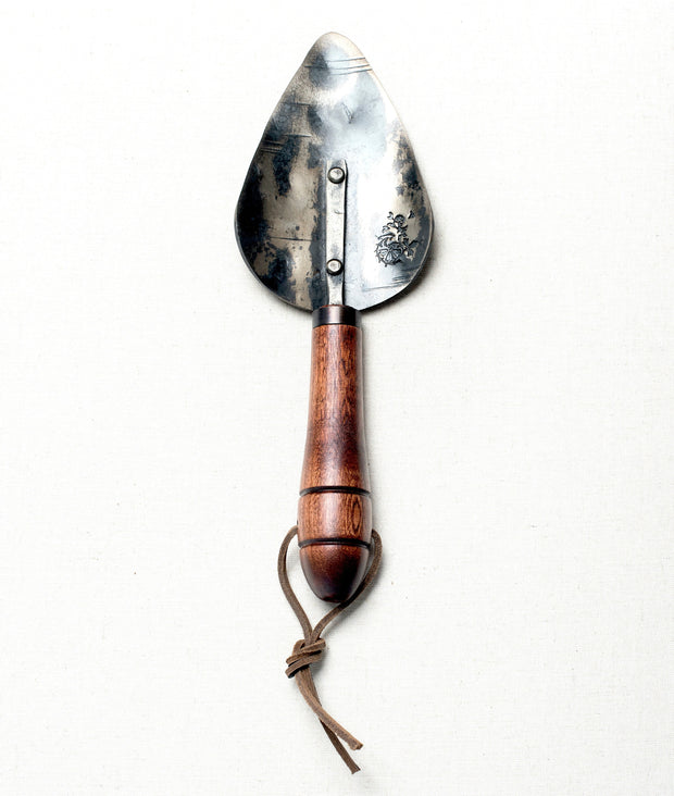 Hand forged Planting Trowel with Black Walnut Handle